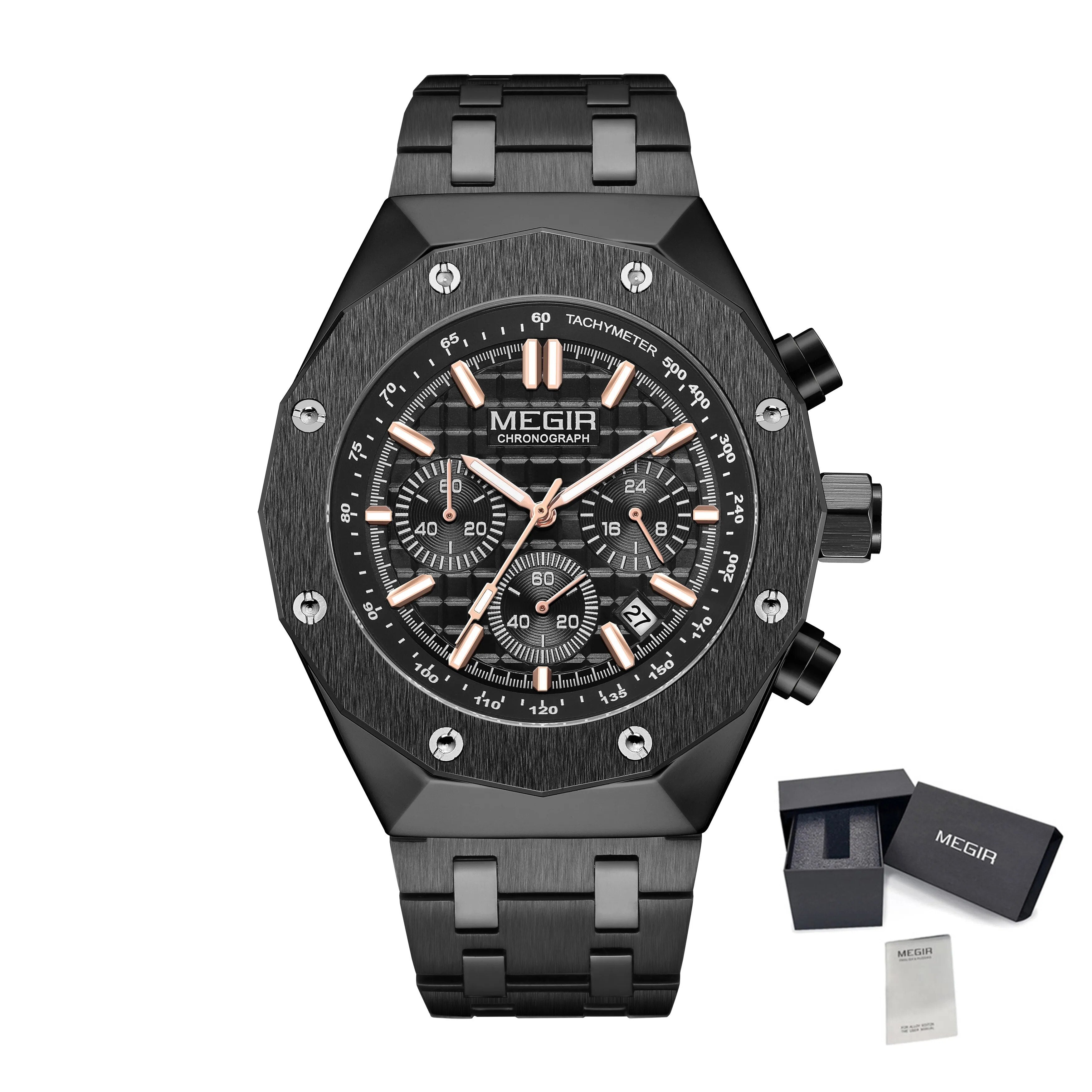 MEGIR Relogio Masculino Luxury Business Men Watches Fashion Military Watch Date Luminous Casual Quartz Wristwatch Man Clock 2213